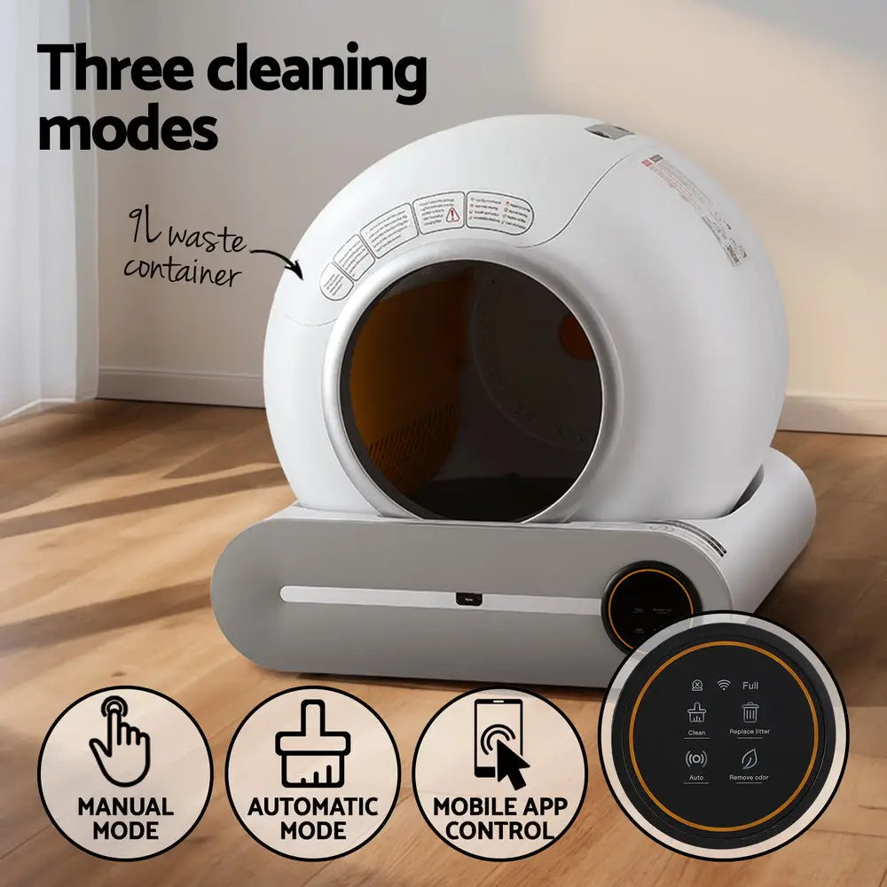 i.Pet Automatic Cat Litter Box Self-Cleaning Large Smart Toilet Tray App Control 9L - Pet Care > Cat Supplies > Cat