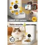 i.Pet Automatic Pet Feeder 6L Wifi Camera Dog Cat Smart Food Dispenser Timer - Pet Care > Dog Supplies > Dog Bowls