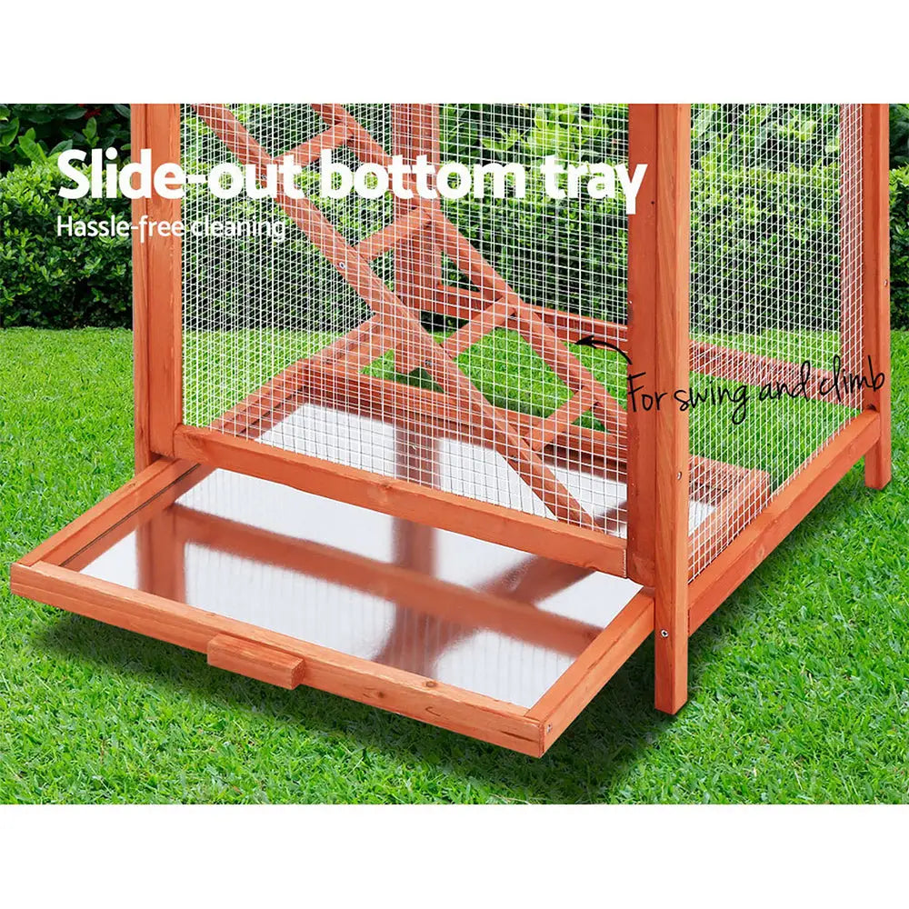 i.Pet Bird Cage 72cm x 60cm x 168cm Pet Cages Large Aviary Parrot Carrier Travel Canary Wooden XL - Pet Care > Bird >