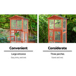 i.Pet Bird Cage 72cm x 60cm x 168cm Pet Cages Large Aviary Parrot Carrier Travel Canary Wooden XL - Pet Care > Bird >
