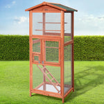 i.Pet Bird Cage 72cm x 60cm x 168cm Pet Cages Large Aviary Parrot Carrier Travel Canary Wooden XL - Pet Care > Bird >