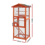 i.Pet Bird Cage 72cm x 60cm x 168cm Pet Cages Large Aviary Parrot Carrier Travel Canary Wooden XL - Pet Care > Bird >