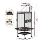i.Pet Bird Cage Large Cages 155cm Parrot Aviary Stand-Alone Budgie Wheels Castor - Pet Care > Bird > Bird Cages & Stands