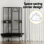 i.Pet Bird Cage Large Jumbo Aviary Budgie Perch Cage Parrot Stand Wheels Corner - Pet Care > Bird > Bird Cages & Stands
