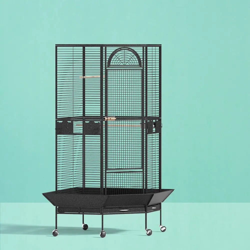 i.Pet Bird Cage Large Jumbo Aviary Budgie Perch Cage Parrot Stand Wheels Corner - Pet Care > Bird > Bird Cages & Stands