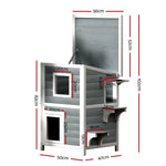 i.Pet Cat House Outdoor Shelter 56cm x 52cm x 82cm Rabbit Hutch Wooden Condo Small Dog Pet Enclosure - Pet Care > Coops