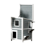 i.Pet Cat House Outdoor Shelter 56cm x 52cm x 82cm Rabbit Hutch Wooden Condo Small Dog Pet Enclosure - Pet Care > Coops