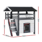 i.Pet Cat House Outdoor Shelter 77cm x 50cm x 73cm Rabbit Hutch Wooden Condo Small Dog Enclosure - Pet Care > Coops &
