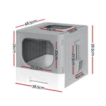 i.Pet Cat Litter Box Large Tray Kitty Toilet Enclosed Hooded Foldable Scoop Grey - Pet Care > Cat Supplies > Cat Litter