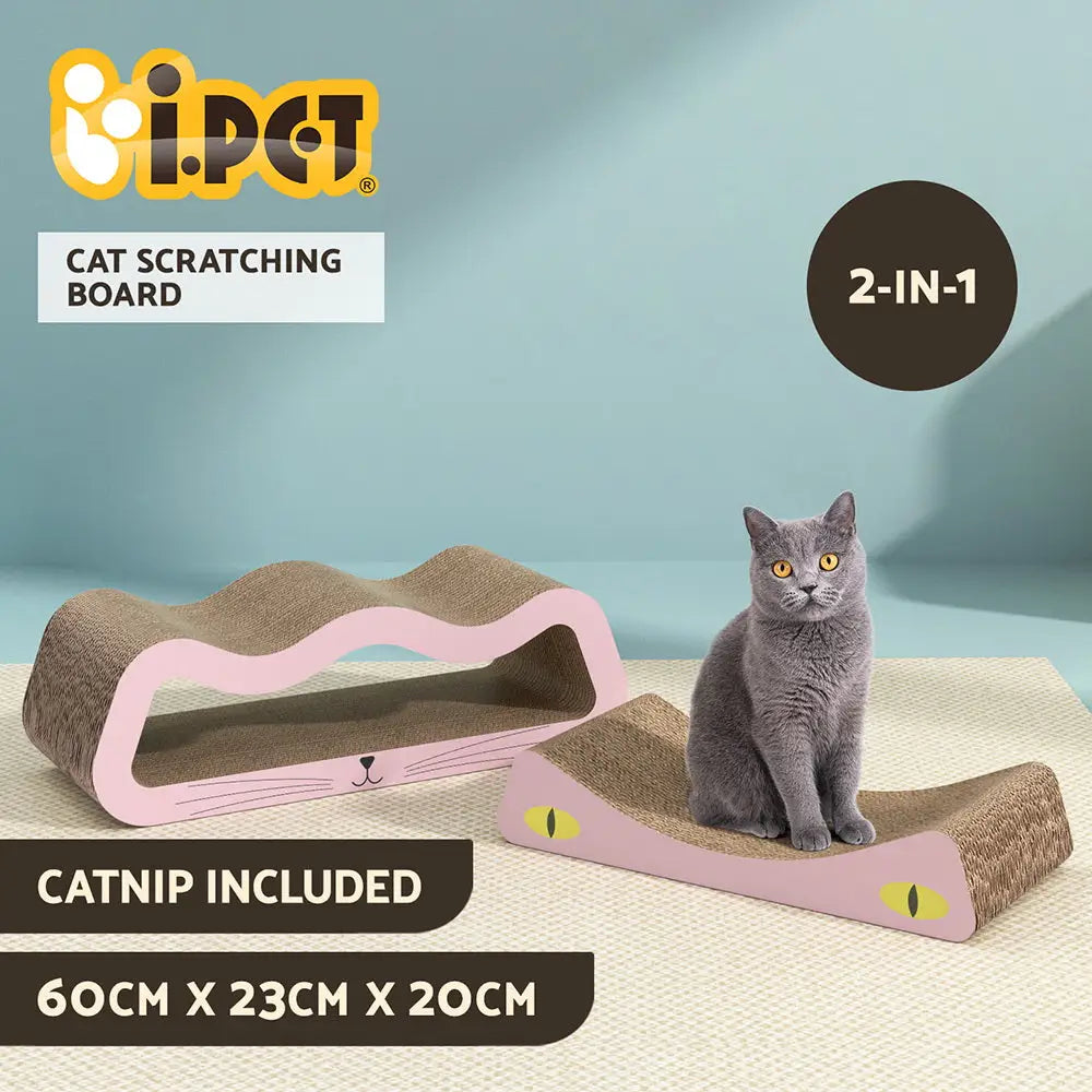 i.Pet Cat Scratching Board Scratcher Cardboard Kitten Indoor Climbing Pad Catnip - Pet Care > Cat Supplies > Cat