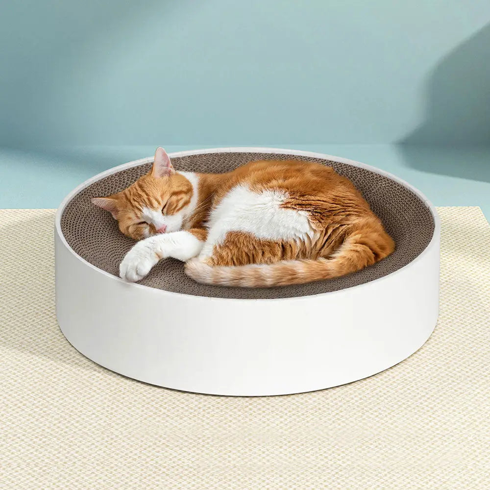 i.Pet Cat Scratching Board Scratcher Cardboard Kitten Indoor Round Bed Catnip - Pet Care > Cat Supplies > Cat Scratchers