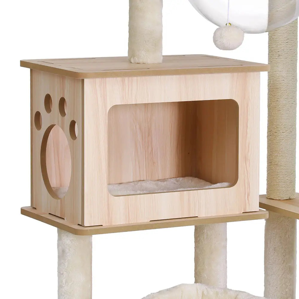 i.Pet Cat Tree Tower Scratching Post Scratcher 142cm Wood Bed Condo House - Pet Care > Cat Supplies > Cat Furniture