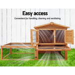 i.Pet Chicken Coop 155cm x 49cm x 90cm Rabbit Hutch Large Run Wooden Cage House Outdoor - Pet Care > Coops & Hutches >