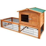 i.Pet Chicken Coop 155cm x 49cm x 90cm Rabbit Hutch Large Run Wooden Cage House Outdoor - Pet Care > Coops & Hutches >