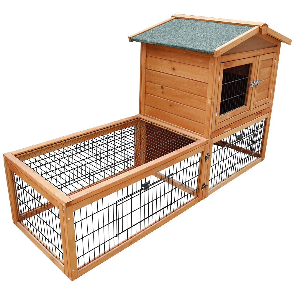 i.Pet Chicken Coop 155cm x 49cm x 90cm Rabbit Hutch Large Run Wooden Cage House Outdoor - Pet Care > Coops & Hutches >