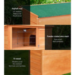 i.Pet Chicken Coop 88cm x 40cm x 76cm Rabbit Hutch Large House Run Wooden Cage Outdoor - Pet Care > Coops & Hutches >