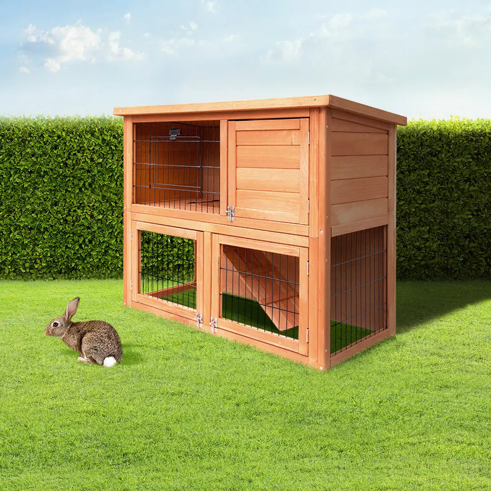 i.Pet Chicken Coop 88cm x 40cm x 76cm Rabbit Hutch Large House Run Wooden Cage Outdoor - Pet Care > Coops & Hutches >