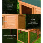 i.Pet Chicken Coop 96cm x 96cm x 100cm Rabbit Hutch Large Run Wooden Cage Outdoor House - Pet Care > Coops & Hutches >