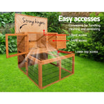 i.Pet Chicken Coop 96cm x 96cm x 100cm Rabbit Hutch Large Run Wooden Cage Outdoor House - Pet Care > Coops & Hutches >