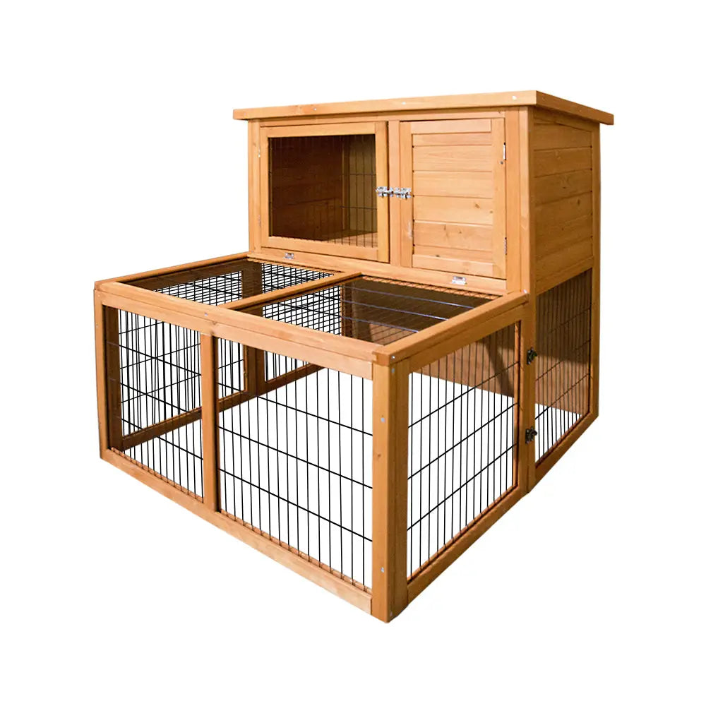 i.Pet Chicken Coop 96cm x 96cm x 100cm Rabbit Hutch Large Run Wooden Cage Outdoor House - Pet Care > Coops & Hutches >