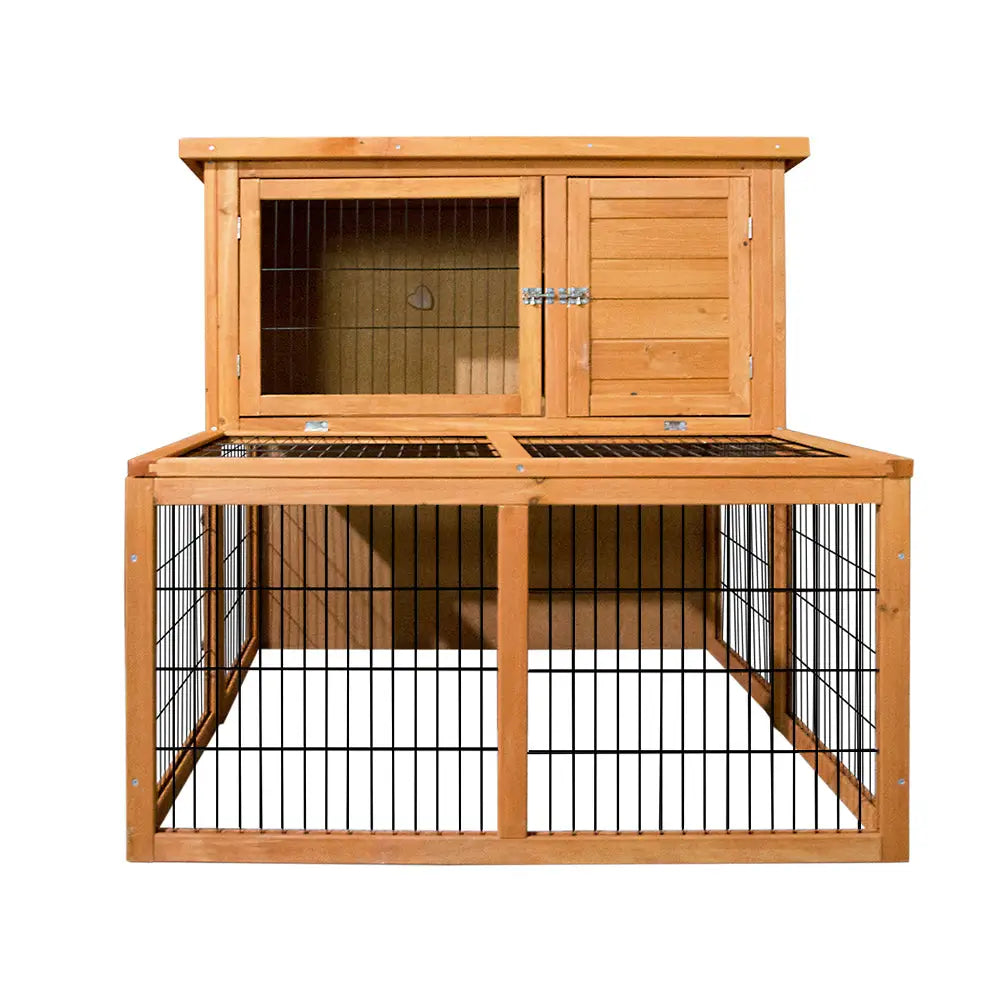 i.Pet Chicken Coop 96cm x 96cm x 100cm Rabbit Hutch Large Run Wooden Cage Outdoor House - Pet Care > Coops & Hutches >