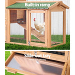 i.Pet Chicken Coop Rabbit Hutch 138cm x 44cm x 85cm Large House Run Cage Wooden Outdoor - Pet Care > Coops & Hutches >