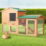 i.Pet Chicken Coop Rabbit Hutch 138cm x 44cm x 85cm Large House Run Cage Wooden Outdoor - Pet Care > Coops & Hutches >