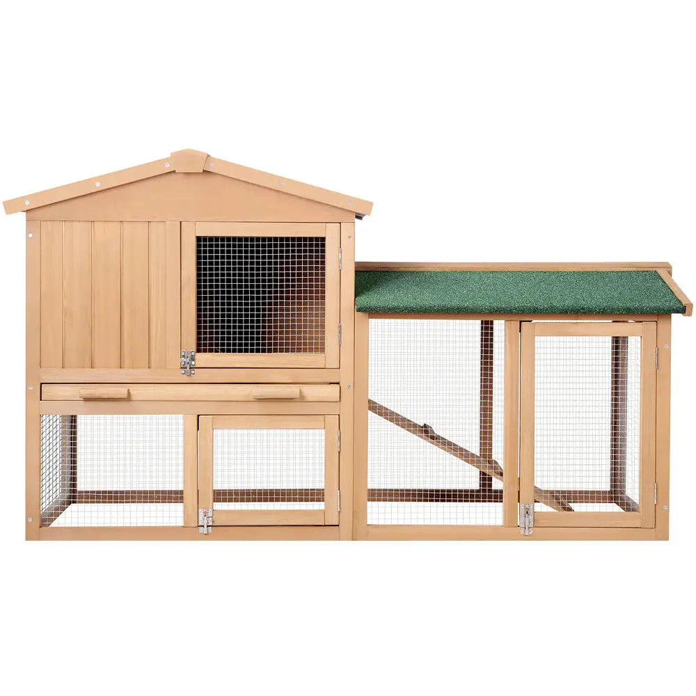 i.Pet Chicken Coop Rabbit Hutch 138cm x 44cm x 85cm Large House Run Cage Wooden Outdoor - Pet Care > Coops & Hutches >