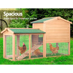 i.Pet Chicken Coop Rabbit Hutch 138cm x 44cm x 85cm Large House Run Cage Wooden Outdoor - Pet Care > Coops & Hutches >