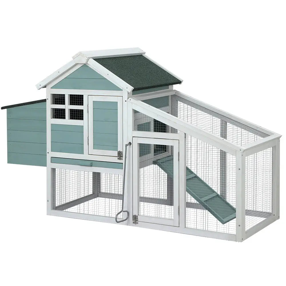 i.Pet Chicken Coop Rabbit Hutch 150cm x 60cm x 93cm Large House Run Cage Wooden Outdoor Bunny - Pet Care > Coops &