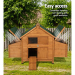 i.Pet Chicken Coop Rabbit Hutch 150cm x 68cm x 96cm Large House Run Cage Wooden Outdoor Pet Enclosure - Pet Care >