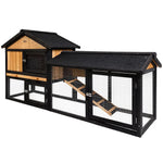 i.Pet Chicken Coop Rabbit Hutch 165cm x 43cm x 86cm Extra Large Run House Cage Wooden Outdoor - Pet Care > Coops &