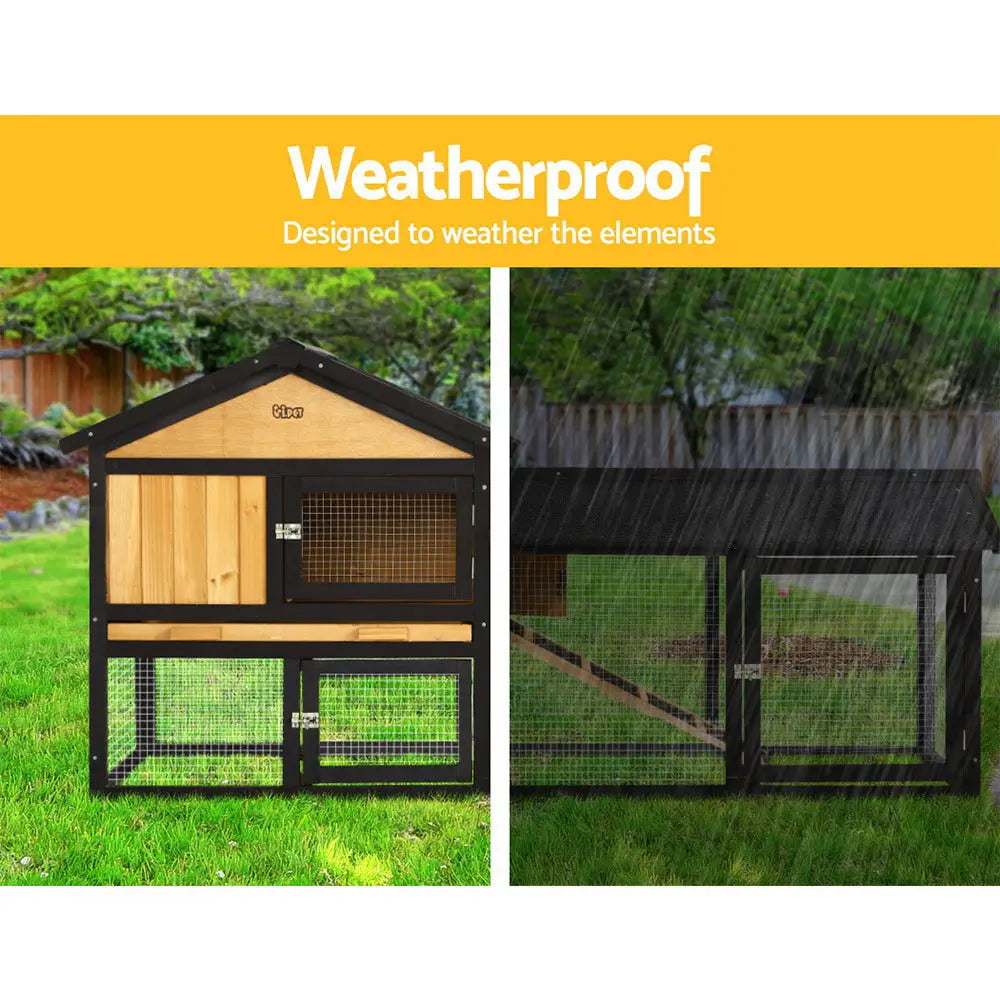 i.Pet Chicken Coop Rabbit Hutch 165cm x 43cm x 86cm Extra Large Run House Cage Wooden Outdoor - Pet Care > Coops &