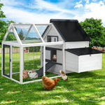 i.Pet Chicken Coop Rabbit Hutch 166cm x 120cm x 112cm Large House Run Cage XL Bunny Wooden - Pet Care > Coops & Hutches