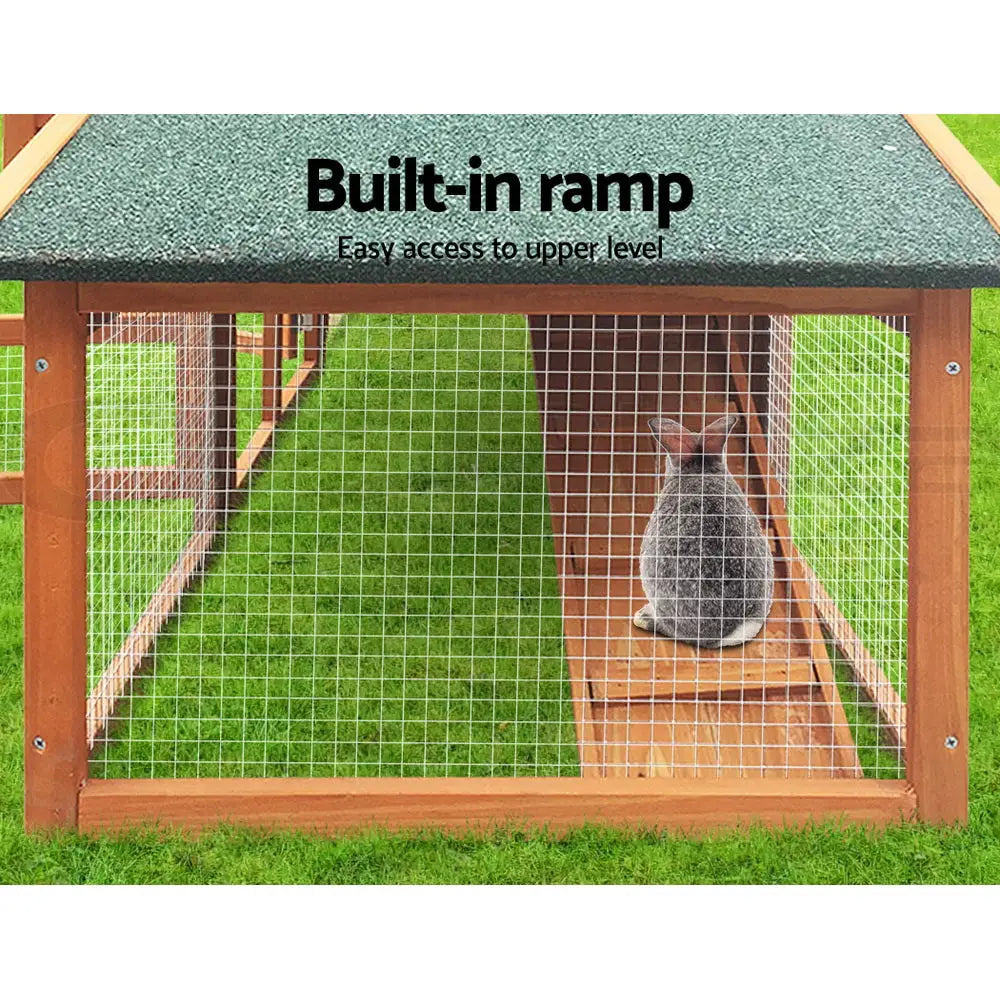 i.Pet Chicken Coop Rabbit Hutch 169cm x 52cm x 72cm Large House Outdoor Wooden Run Cage - Pet Care > Coops & Hutches >