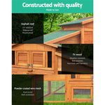 i.Pet Chicken Coop Rabbit Hutch 169cm x 52cm x 72cm Large House Outdoor Wooden Run Cage - Pet Care > Coops & Hutches >