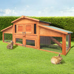 i.Pet Chicken Coop Rabbit Hutch 169cm x 52cm x 72cm Large House Outdoor Wooden Run Cage - Pet Care > Coops & Hutches >