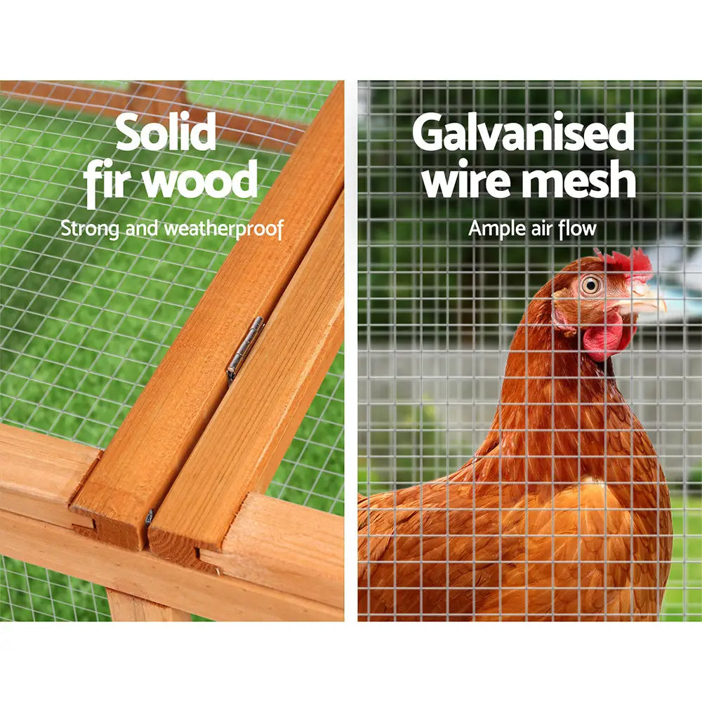 i.Pet Chicken Coop Rabbit Hutch 180cm Extra Large Wooden Chicken House Run XL Hen Cage - Pet Care > Coops & Hutches >
