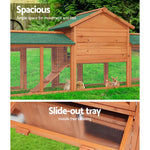 i.Pet Chicken Coop Rabbit Hutch 220cm x 44cm x 84cm Large Run Wooden Outdoor Bunny Cage House - Pet Care > Coops &