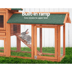 i.Pet Chicken Coop Rabbit Hutch 220cm x 44cm x 84cm Large Run Wooden Outdoor Bunny Cage House - Pet Care > Coops &