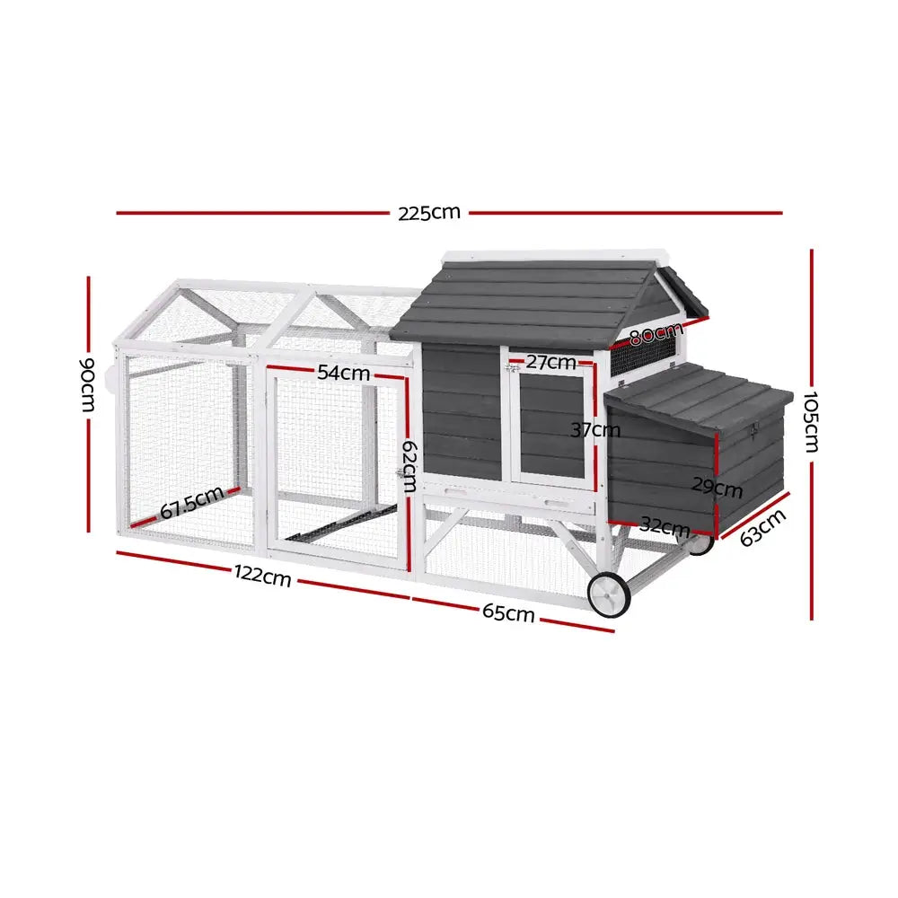 i.Pet Chicken Coop Rabbit Hutch Extra Large Wooden Run Bunny Cage House Outdoor - Pet Care > Coops & Hutches > Small