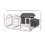 i.Pet Chicken Coop Rabbit Hutch Extra Large Wooden Run Bunny Cage House Outdoor - Pet Care > Coops & Hutches > Small