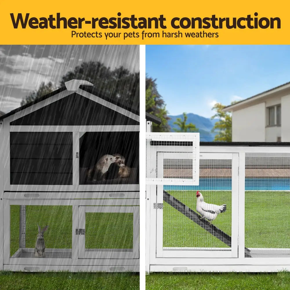 i.Pet Chicken Coop Rabbit Hutch Extra Large Wooden Run Cage House With Run Cage - Pet Care > Coops & Hutches > Small