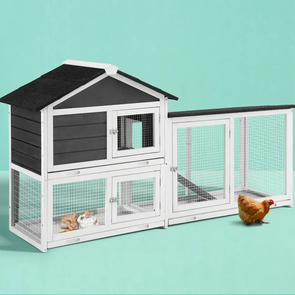 i.Pet Chicken Coop Rabbit Hutch Extra Large Wooden Run Cage House With Run Cage - Pet Care > Coops & Hutches > Small