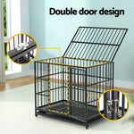 i.Pet Dog Cage Crate Large Puppy Cat Anti-Bite Pet Kennel Wheels w/Tray Metal - Pet Care > Coops & Hutches > Small