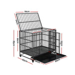 i.Pet Dog Cage Crate Large Puppy Cat Anti-Bite Pet Kennel Wheels w/Tray Metal - Pet Care > Coops & Hutches > Small