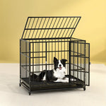 i.Pet Dog Cage Crate Large Puppy Cat Anti-Bite Pet Kennel Wheels w/Tray Metal - Pet Care > Coops & Hutches > Small