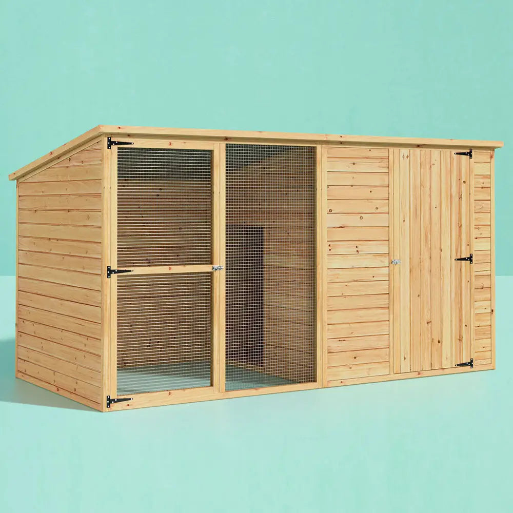i.Pet Dog Kennel Extra Large 2.28M Wooden House Bed Outdoor Pet Puppy Cabin Log - Pet Care > Dog Supplies > Dog Kennels