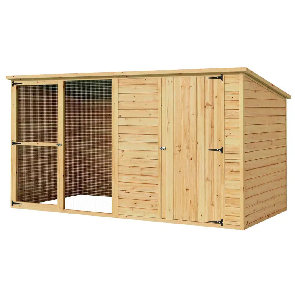 i.Pet Dog Kennel Extra Large 2.28M Wooden House Bed Outdoor Pet Puppy Cabin Log - Pet Care > Dog Supplies > Dog Kennels