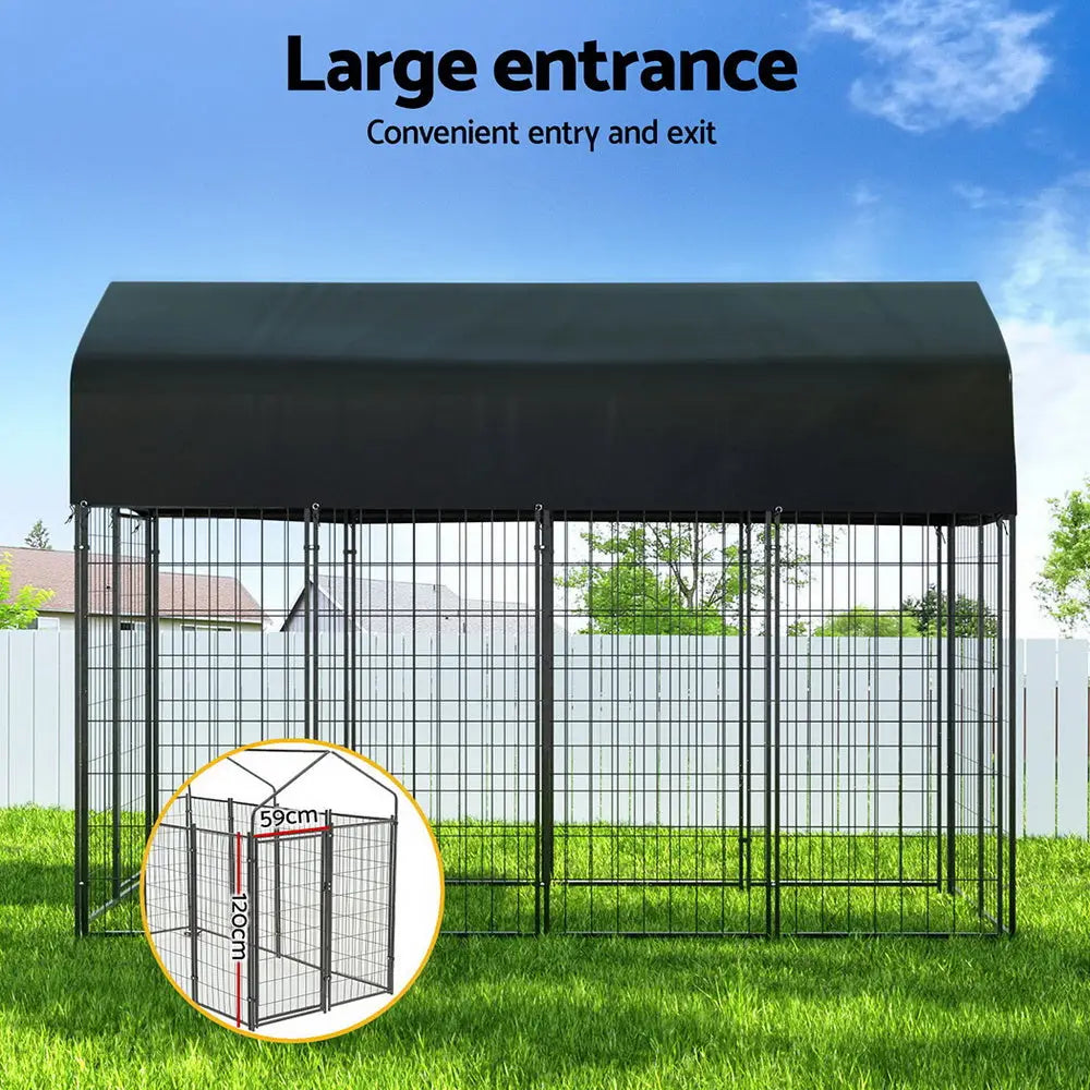 i.Pet Dog Kennel Extra Large House Outdoor Playpen Pet Puppy Metal Backyard - Pet Care > Dog Supplies > Dog Kennels
